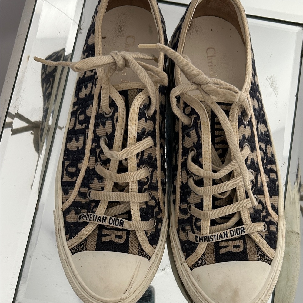 Dior Navy and Cream Women's Sneakers - Picture 5 of 7